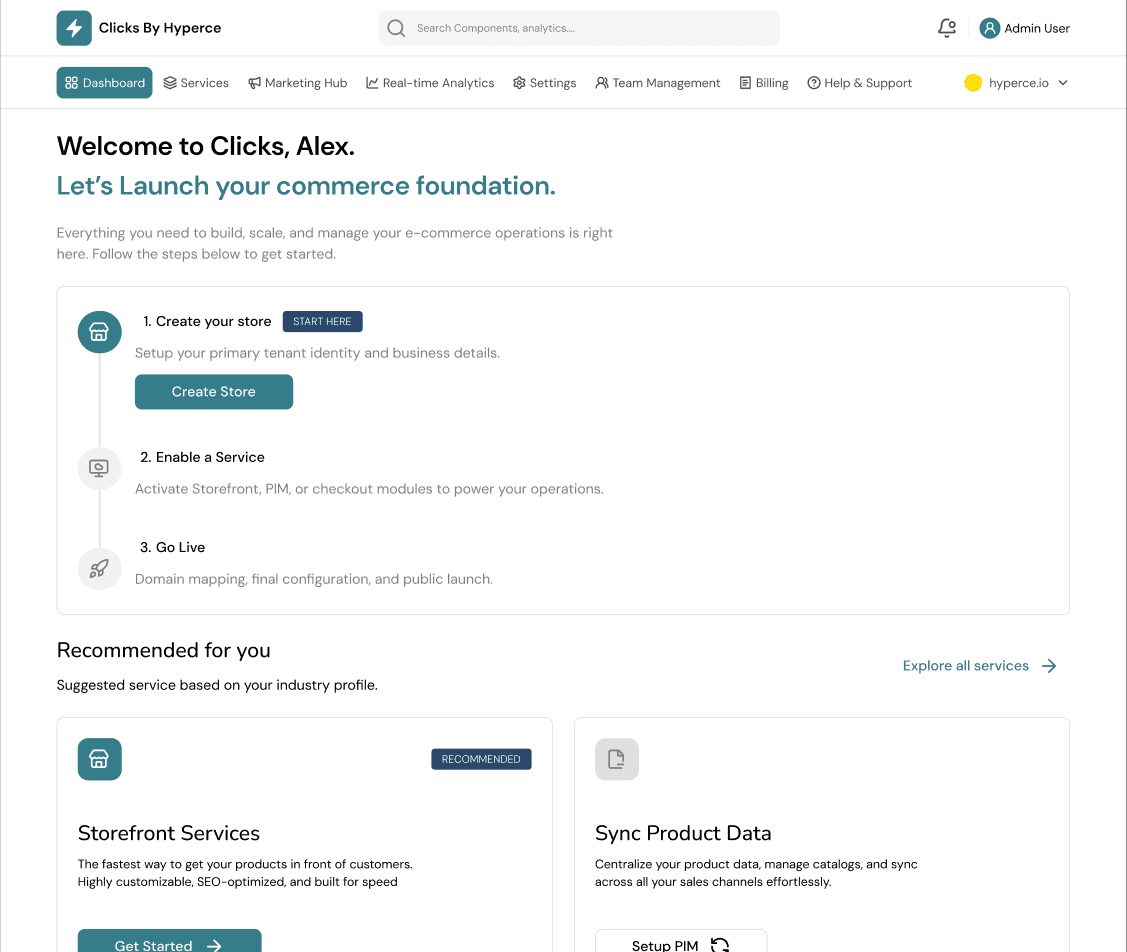 Clicks Platform Dashboard